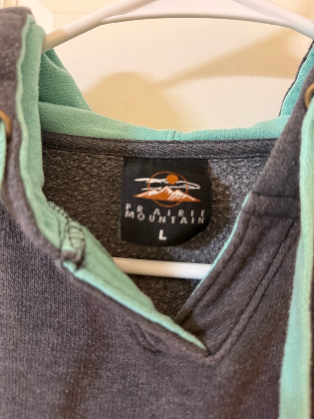 Prairie Mountain Yellowstone Two-Tone Hooded Sweatshirt Charcoal & Mint Large - Picture 5 of 8